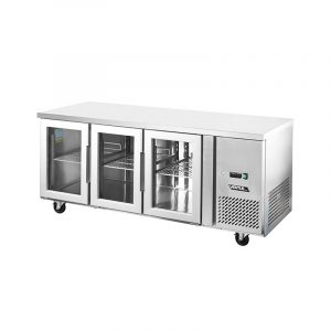 Mesón Refrigerado Puertas de Vidrio 420 Litros