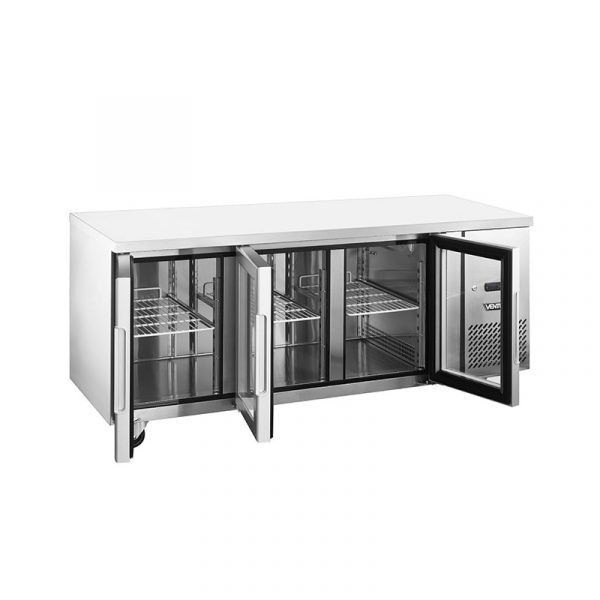 Mesón Refrigerado Puertas de Vidrio 420 Litros