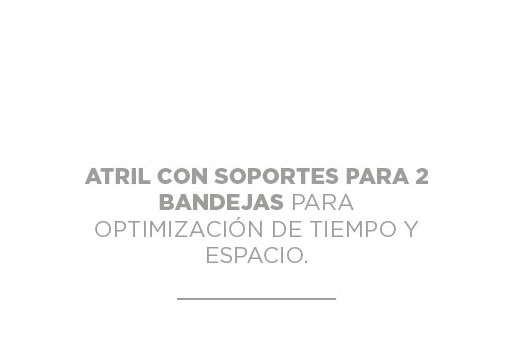 Atril con soporte para 2 bandejas para optimización de tiempo y espacio